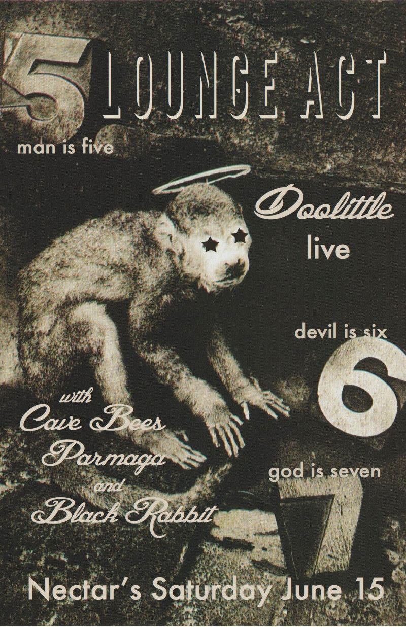 Lounge Act plays The Pixies' Doolittle Nectars June 15 Burlington VT Black Rabbit Cave Bees Parmaga