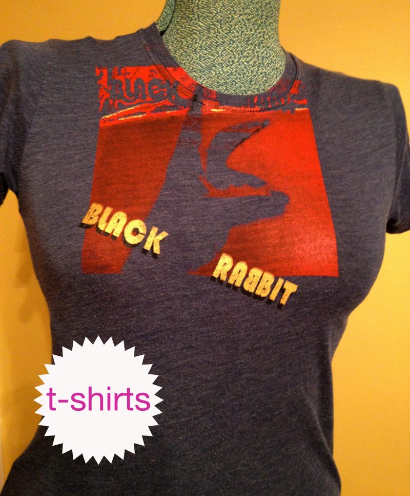 Black Rabbit t-shirts now available at shows! New merch alert!