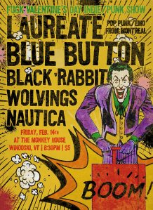 Valentine's Day 2014 at The Monkey House with Laureate, Blue Button, Black Rabbit, Wolvings and Nautica