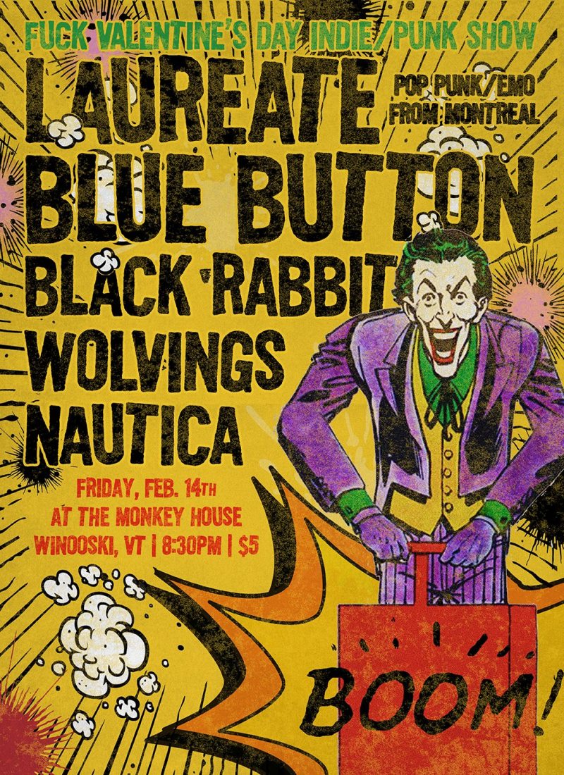 Valentine's Day 2014 at The Monkey House with Laureate, Blue Button, Black Rabbit, Wolvings and Nautica