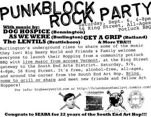 Art Hop Punk Rock Block Party 9.6.14 Burlington VT punk show