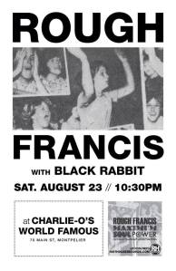 Rough Francis Black Rabbit rock the capital 8/23 /14 Charlie O's